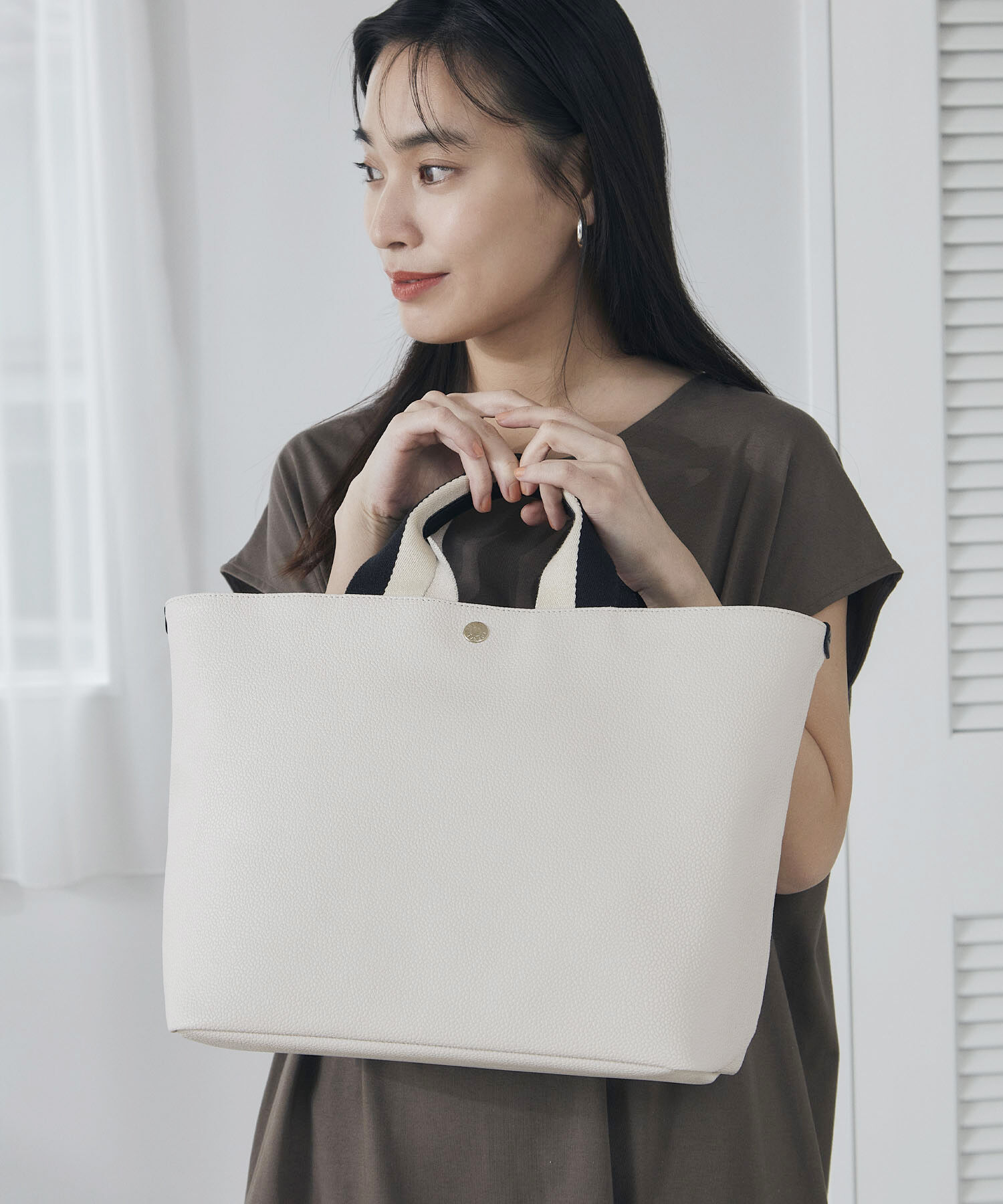 TOPKAPI BREATH「【Breath TOPKAPI】SCOTCH GRAIN スコッチグレイン プレーン バイカラーハンドル A4 トートバッグ」|トートバッグ|