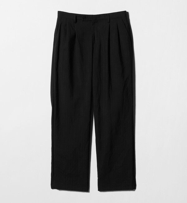 UNITED ARROWS「＜District＞ウォッシュド トロピカルウール 2プリーツ ワイドパンツ」|スラックス|
