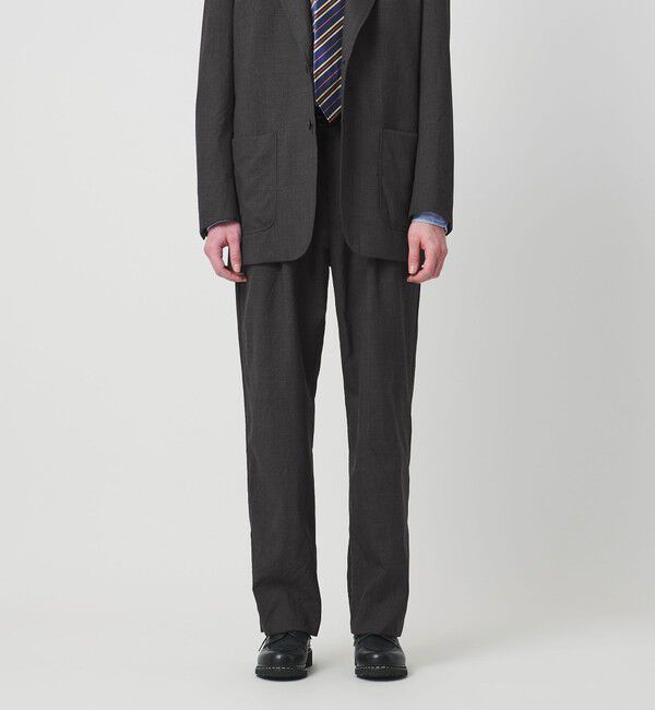 UNITED ARROWS「＜District＞ウォッシュド トロピカルウール 2プリーツ ワイドパンツ」|スラックス|