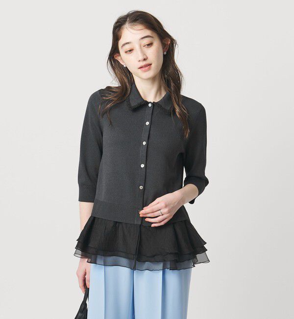 UNITED ARROWS「レディー ポロニット 」|カーディガン|DK.GRAY