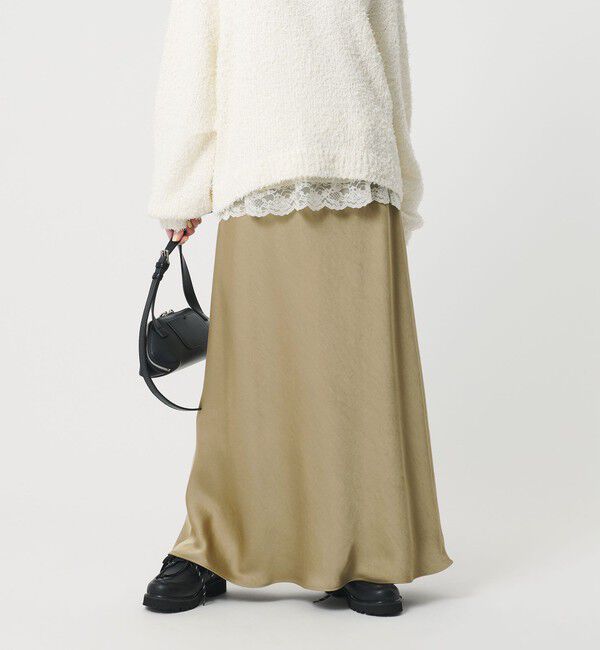 BEAUTY&YOUTH UNITED ARROWS「ポリエステルサテン マーメイドフレアスカート 」|スカート|BEIGE