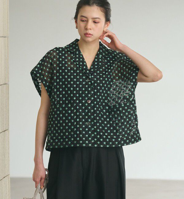 BEAUTY&YOUTH UNITED ARROWS「シアージャガード ショートスリーブ シャツ」|シャツ・ブラウス|BLACK