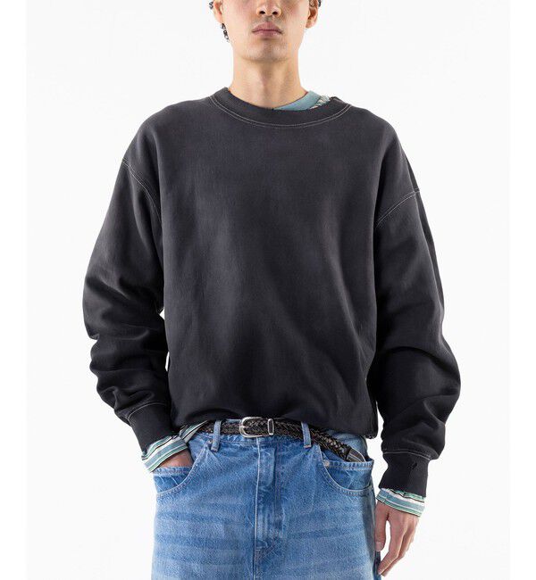 MONKEY TIME「サンフェード フレンチテリー クルーネック スウェット」|Tシャツ・カットソー|BLACK
