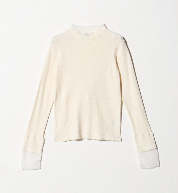 BEAUTY&YOUTH UNITED ARROWS「【WEB限定 Wardrobe DAILY MINIMAL】レースコンビ リブニットプルオーバー ウォッシャブル」|ニット・セーター|