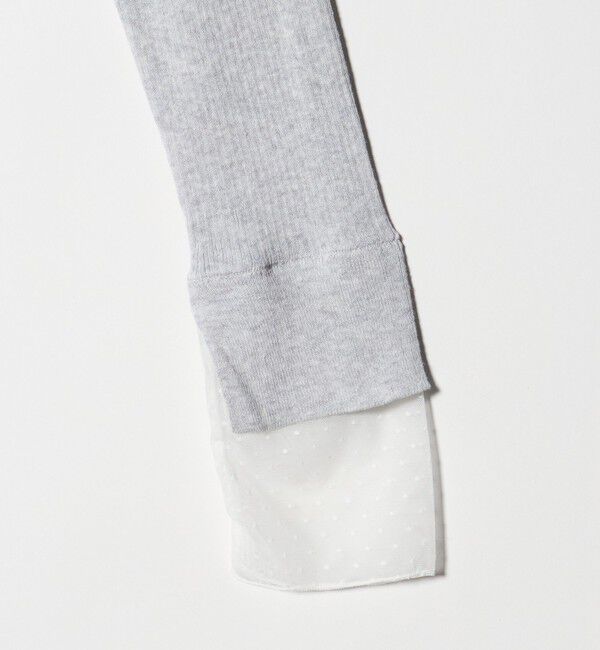 BEAUTY&YOUTH UNITED ARROWS「【WEB限定 Wardrobe DAILY MINIMAL】レースコンビ リブニットプルオーバー ウォッシャブル」|ニット・セーター|