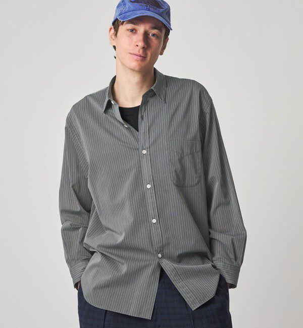 STEVEN ALAN「＜Steven Alan＞ 100 ガスボイル ストライプ レギュラーカラー シャツ LOOSE」|シャツ・ブラウス|