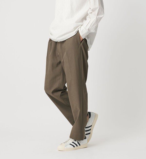 BEAUTY&YOUTH UNITED ARROWS「KOMATSU PACK 1プリーツ イージー ワイド テーパード パンツ NO.9 セットアップ対応 撥水 ウォッシャブル」|チノ|