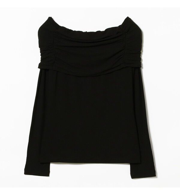 Ray BEAMS 「リブ ギャザー オフショルダー Tシャツ」|Tシャツ・カットソー|