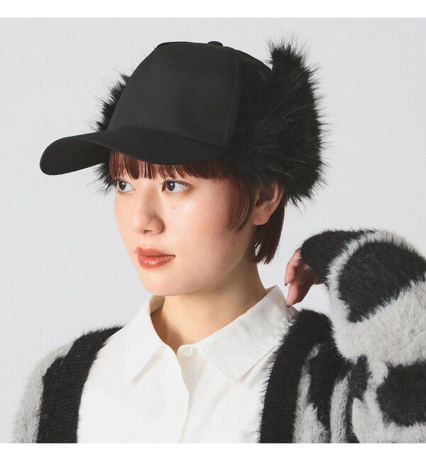 Ray BEAMS 「ボリューム ファー キャップ」|キャップ・キャスケット|BLACK