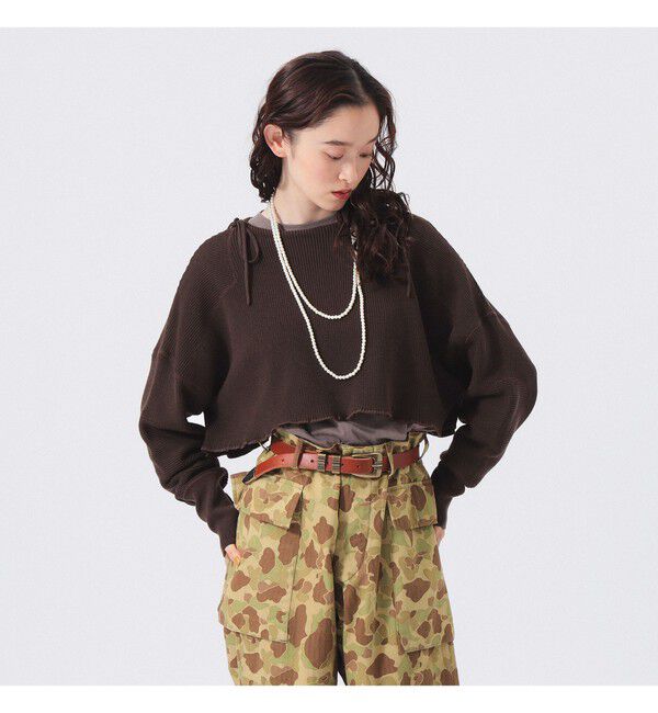 BEAMSBOY「ミリタリー ショート プルオーバー」|ニット・セーター|D.BROWN