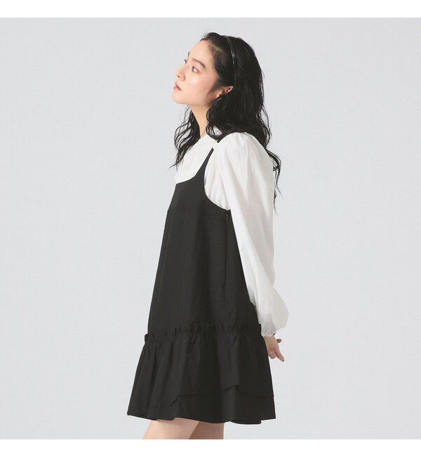 Ray BEAMS 「アシメフリルヘム キャミ ワンピース」|ワンピース|BLACK