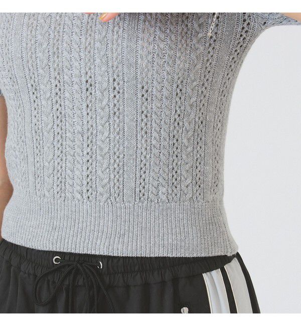 Ray BEAMS 「ケーブル ハーフスリーブ クルーネック」|ニット・セーター|