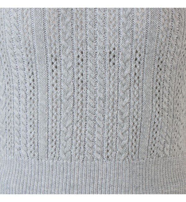 Ray BEAMS 「ケーブル ハーフスリーブ クルーネック」|ニット・セーター|