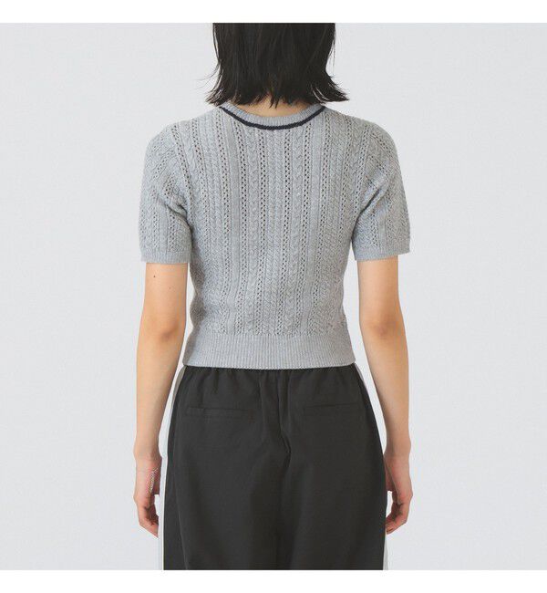 Ray BEAMS 「ケーブル ハーフスリーブ クルーネック」|ニット・セーター|