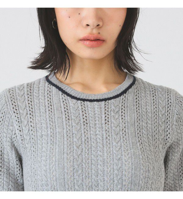 Ray BEAMS 「ケーブル ハーフスリーブ クルーネック」|ニット・セーター|