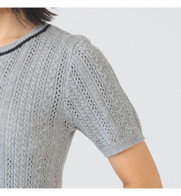 Ray BEAMS 「ケーブル ハーフスリーブ クルーネック」|ニット・セーター|