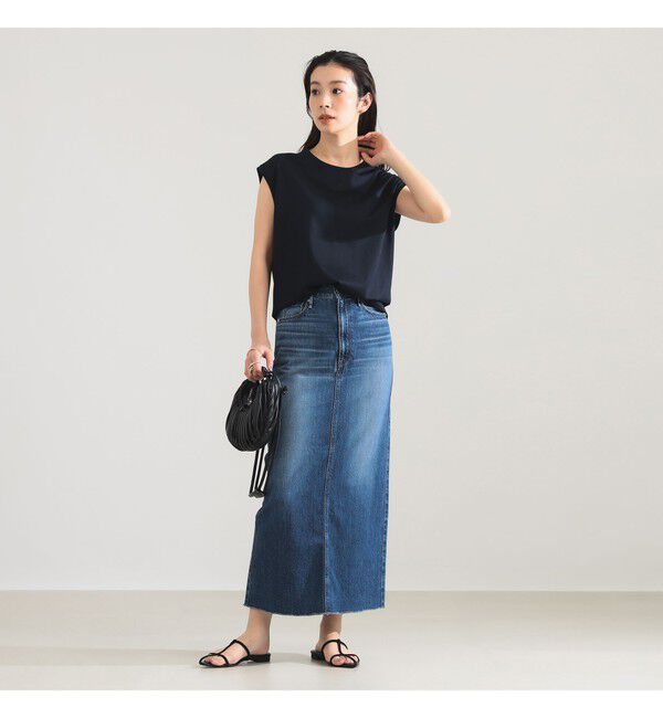 Demi-Luxe BEAMS 「コットン シルク フレンチスリーブ Tシャツ」|Tシャツ・カットソー|