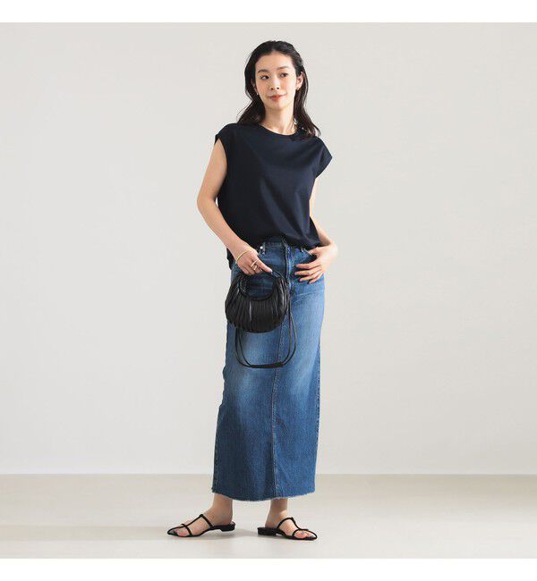 Demi-Luxe BEAMS 「コットン シルク フレンチスリーブ Tシャツ」|Tシャツ・カットソー|