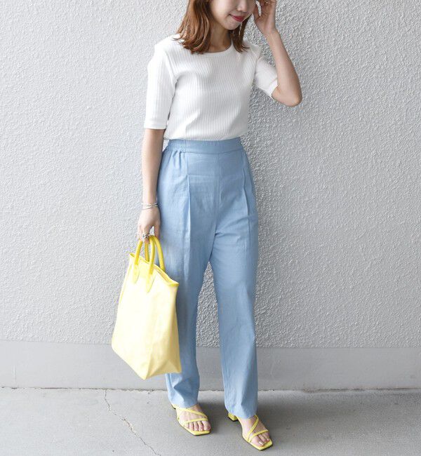 SHIPS any「SHIPS any:〈ウォッシャブル〉テレコ ハーフ スリーブ TEE」|Tシャツ・カットソー|