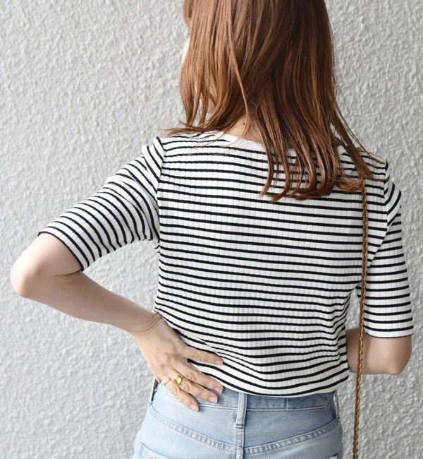 SHIPS any「SHIPS any:〈ウォッシャブル〉テレコ ハーフ スリーブ TEE」|Tシャツ・カットソー|