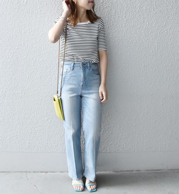 SHIPS any「SHIPS any:〈ウォッシャブル〉テレコ ハーフ スリーブ TEE」|Tシャツ・カットソー|