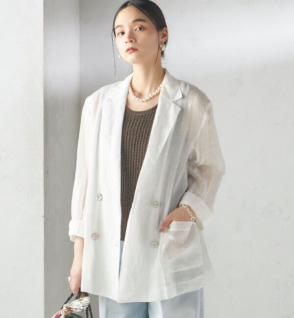 SHIPS for women「〈手洗い可能〉ラミー シアー ジャケット」|テーラードジャケット|