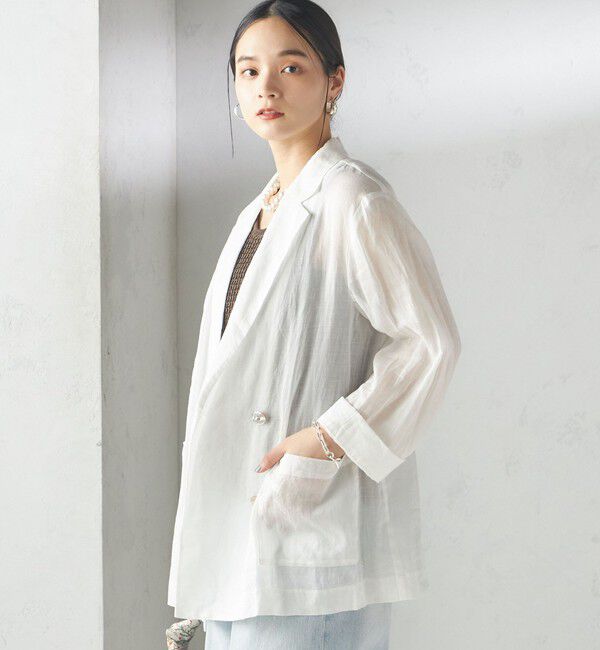 SHIPS for women「〈手洗い可能〉ラミー シアー ジャケット」|テーラードジャケット|