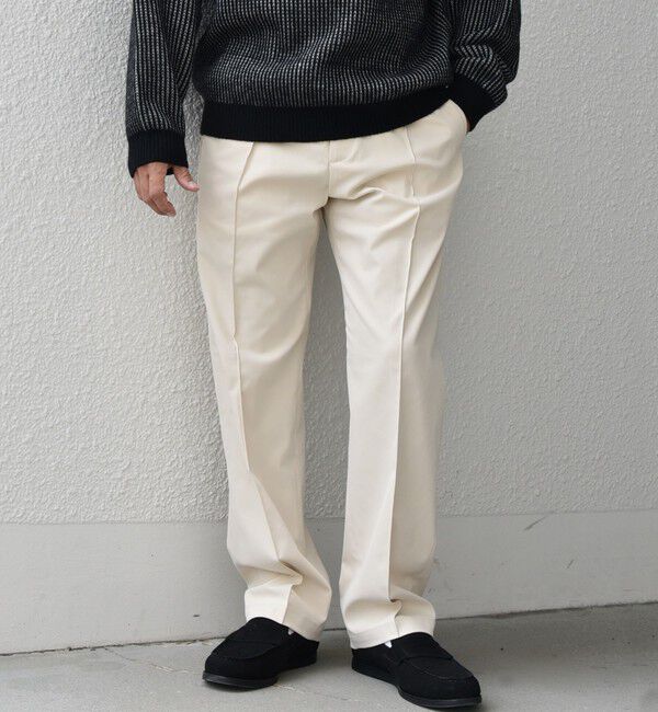 SHIPS any「SHIPS any: 〈洗濯機可能〉センタークリース ステッチ セミワイド イージー チノパンツ◇」|チノ|ナチュラル