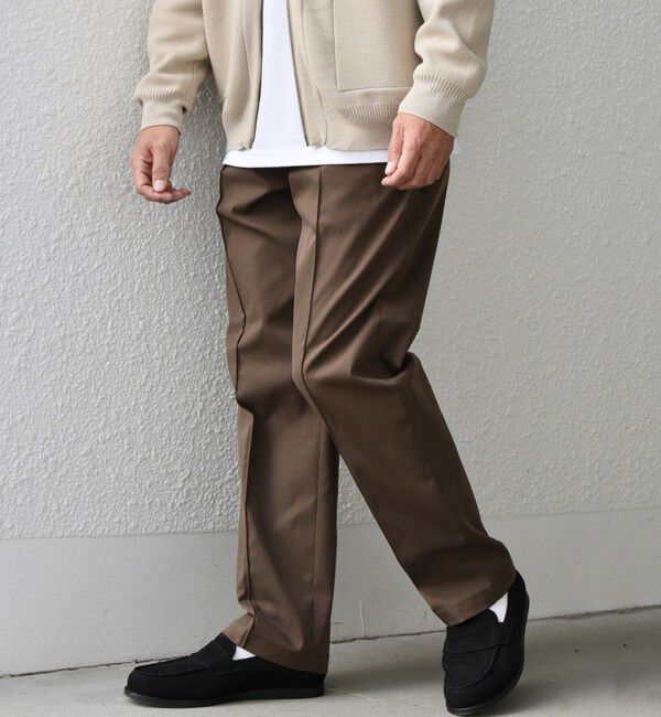 SHIPS any「SHIPS any: 〈洗濯機可能〉センタークリース ステッチ セミワイド イージー チノパンツ◇」|チノ|ブラウン