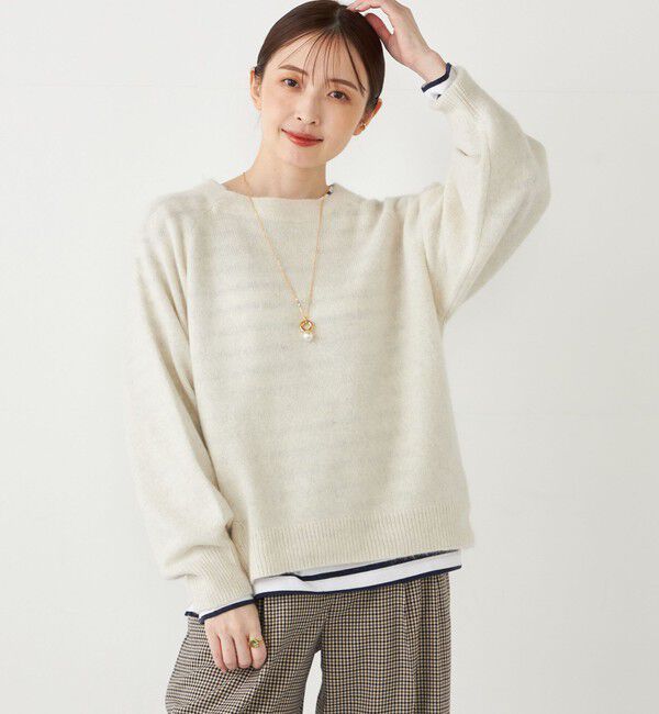 SHIPS Colors 「SHIPS Colors:フォックス アンゴラ ミックス クルーネック ニット」|ニット・セーター|