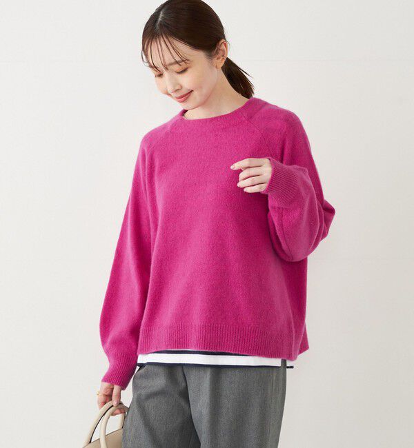 SHIPS Colors 「SHIPS Colors:フォックス アンゴラ ミックス クルーネック ニット」|ニット・セーター|ピンク
