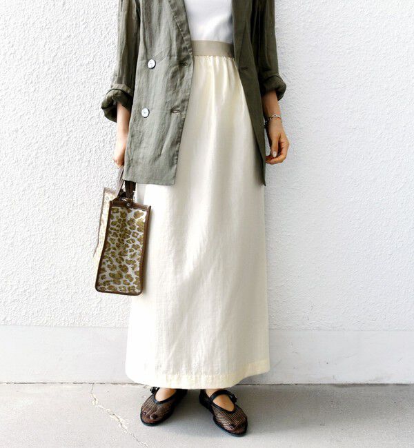 SHIPS for women「〈手洗い可能〉シアー シャイニー ウエスト ゴム ギャザー スカート」|スカート|