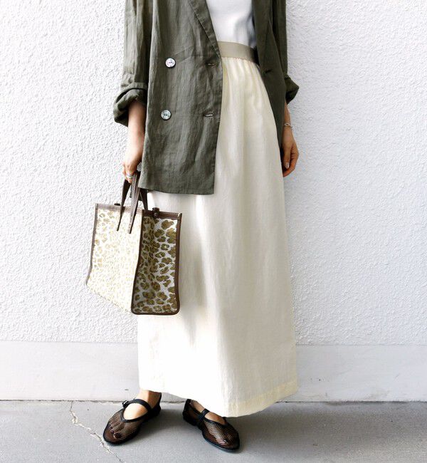 SHIPS for women「〈手洗い可能〉シアー シャイニー ウエスト ゴム ギャザー スカート」|スカート|