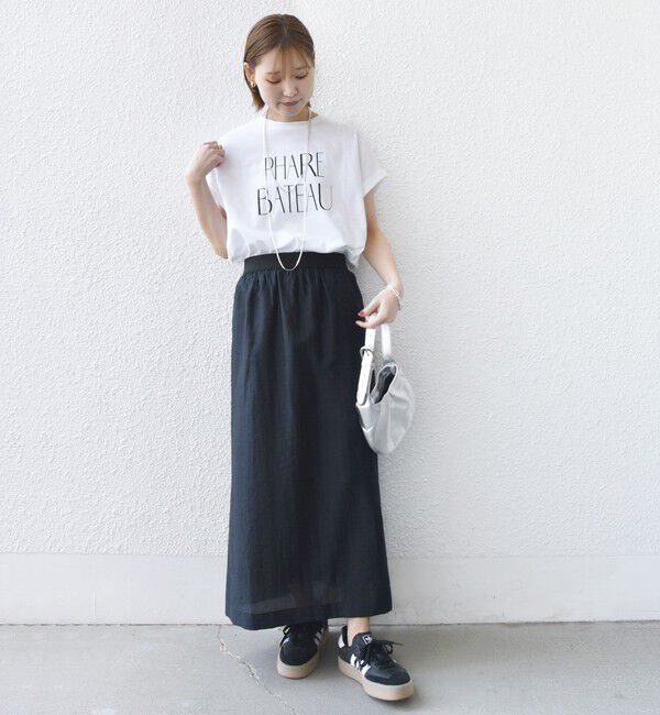 SHIPS for women「〈手洗い可能〉シアー シャイニー ウエスト ゴム ギャザー スカート」|スカート|