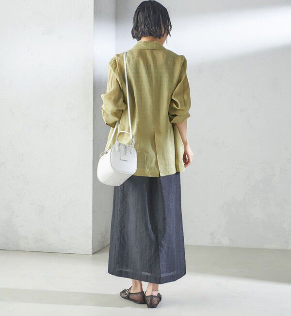 SHIPS for women「〈手洗い可能〉シアー シャイニー ウエスト ゴム ギャザー スカート」|スカート|