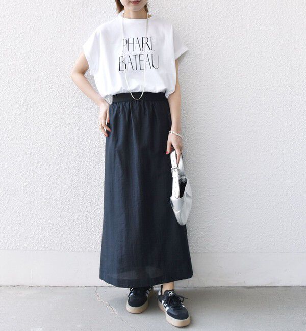 SHIPS for women「〈手洗い可能〉シアー シャイニー ウエスト ゴム ギャザー スカート」|スカート|