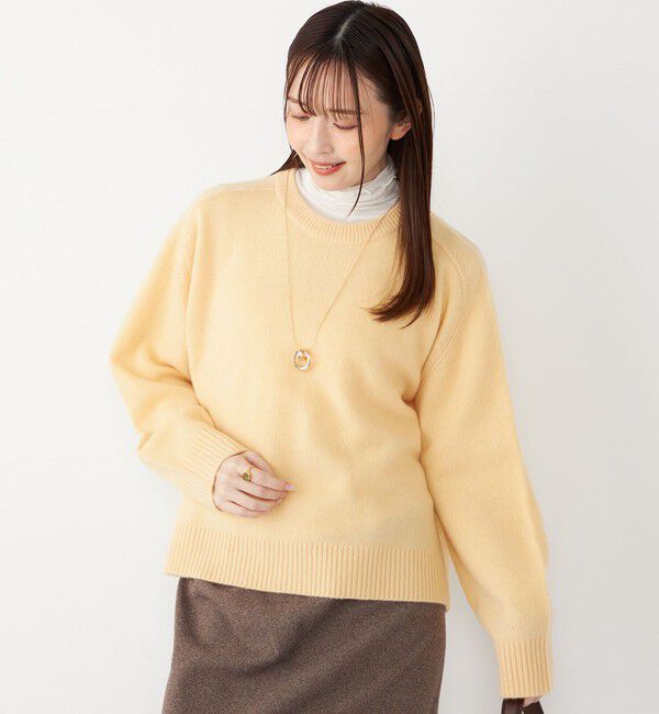 SHIPS Colors 「SHIPS Colors:〈手洗い可能〉CASHMILE(R) サドルショルダー ニット」|ニット・セーター|クリーム