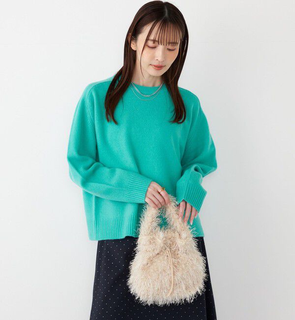 SHIPS Colors 「SHIPS Colors:〈手洗い可能〉CASHMILE(R) サドルショルダー ニット」|ニット・セーター|グリーン