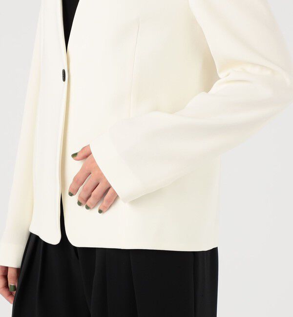 DES PRES「ライトダブルクロス ノーカラージャケット」|ノーカラージャケット|