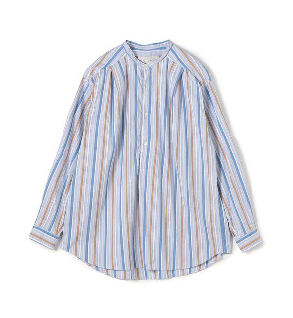 TOMORROWLAND MENS「スタンドカラープルオーバータックシャツ」|シャツ・ブラウス|64 ブルー系