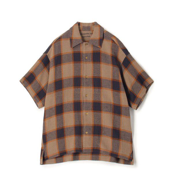 TOMORROWLAND MENS「インドコットン バスケットウィーブ ハーフスリーブシャツ」|シャツ・ブラウス|44 ベージュ系