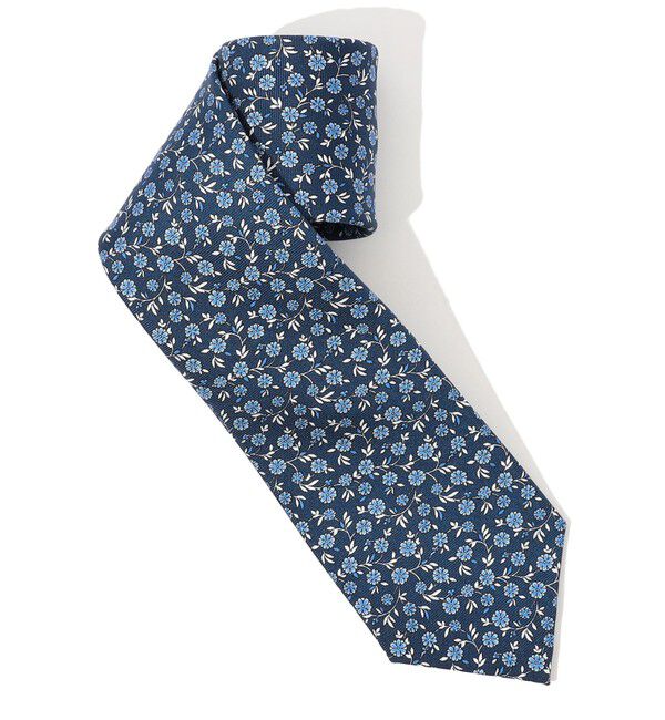 TOMORROWLAND GOODS「ERRICO FORMICOLA シルクプリント 花柄ネクタイ」|ネクタイ・蝶ネクタイ|68 ネイビー系