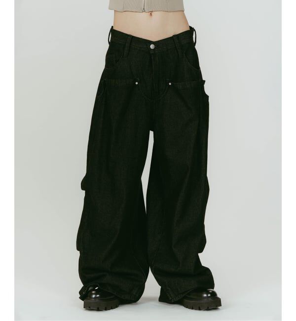 JOINT WORKS「Knuth Marf/クヌースマーフ cling drape denim pants」|デニム|ブラック