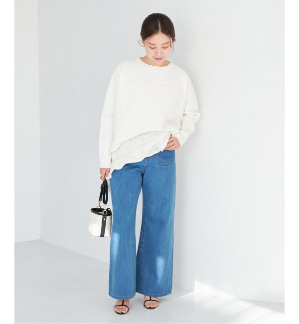 IENA「ファインコットンスムースプルオーバー」|ニット・セーター|