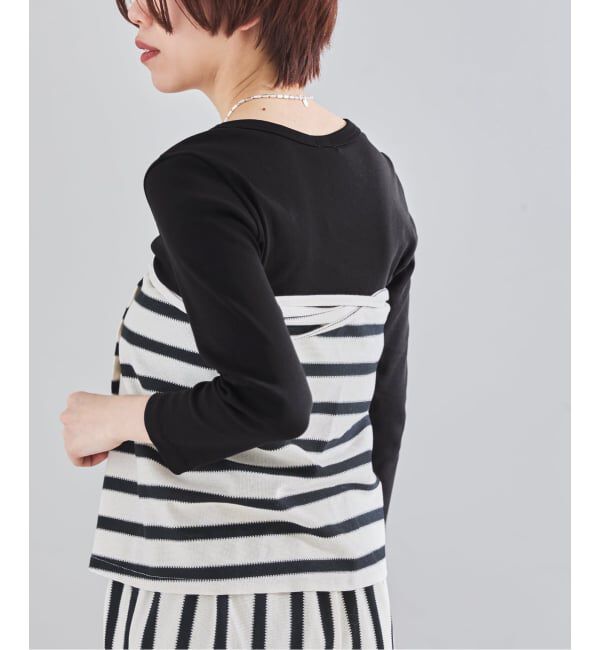 IENA「《予約》オーガニックフライス7分袖プルオーバー」|Tシャツ・カットソー|ブラック