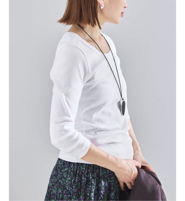 IENA「《予約》オーガニックフライス7分袖プルオーバー」|Tシャツ・カットソー|