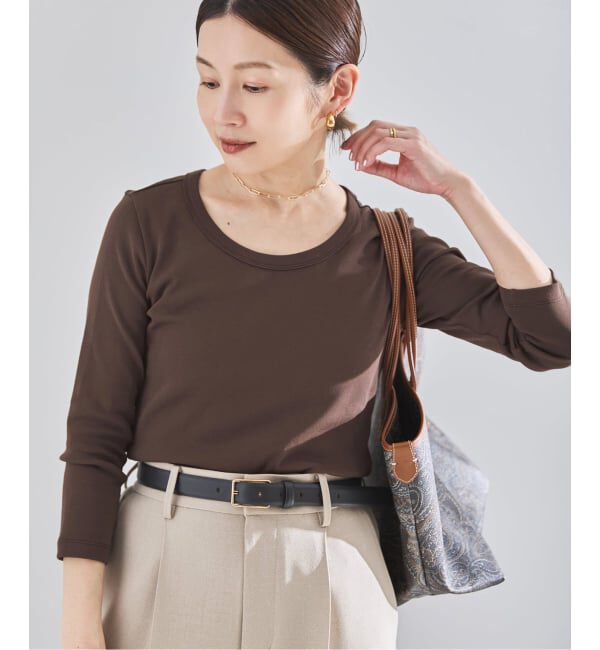 IENA「《予約》オーガニックフライス7分袖プルオーバー」|Tシャツ・カットソー|