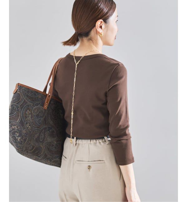 IENA「《予約》オーガニックフライス7分袖プルオーバー」|Tシャツ・カットソー|