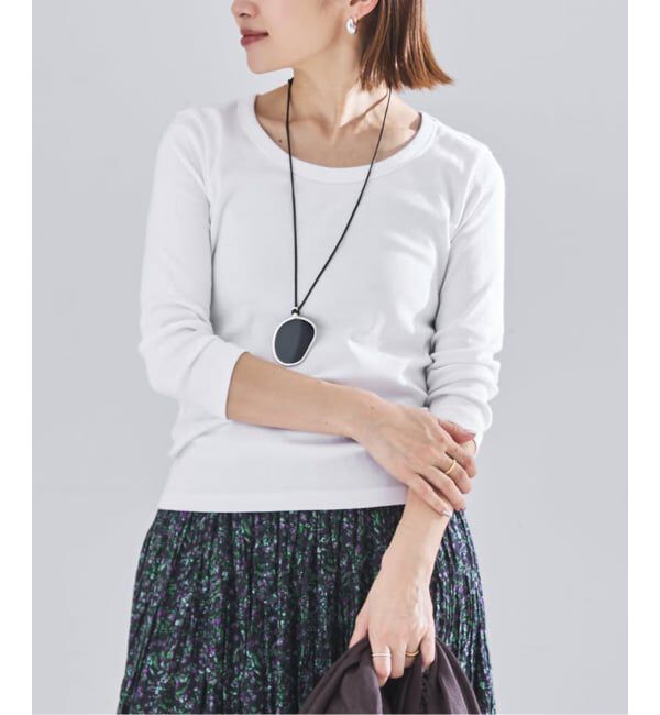 IENA「《予約》オーガニックフライス7分袖プルオーバー」|Tシャツ・カットソー|ホワイト