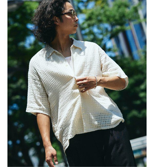 JOURNAL STANDARD relume「チェック シアー ドビー 半袖 シャツ」|シャツ・ブラウス|ホワイト